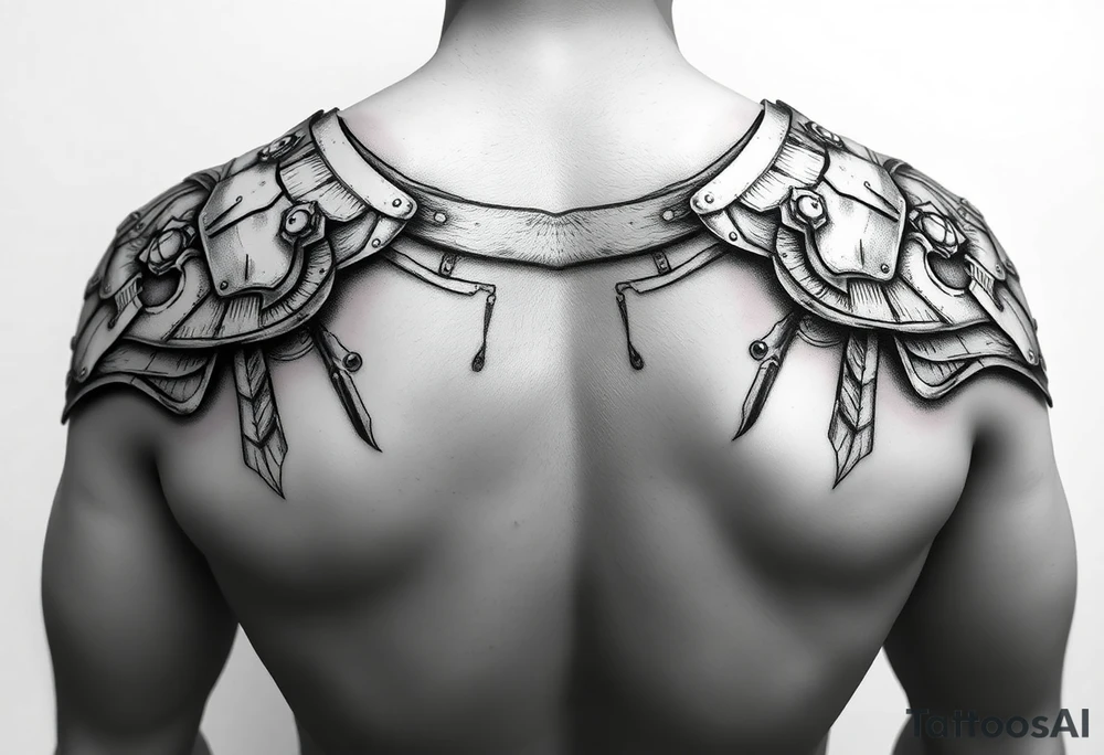 Shoulder plate armour tattoo idea