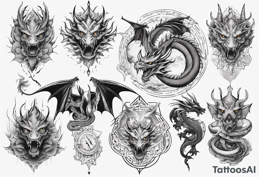 Dragons back piece tattoo idea