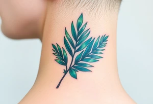 palm leaves neck tattoo tattoo idea