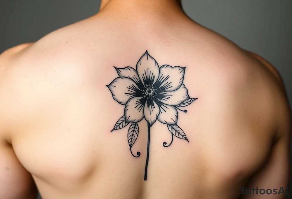 Fine line rainforrest flower tattoo idea