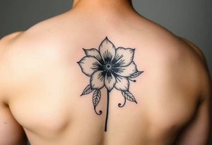Fine line rainforrest flower tattoo idea