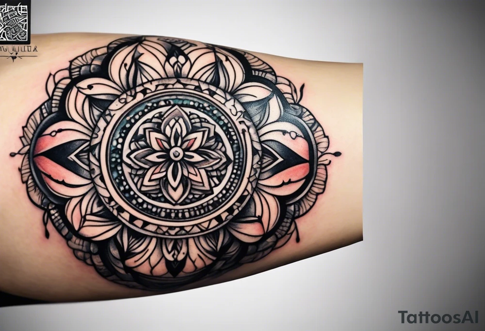 small round tattoo with open in the middle tattoo idea