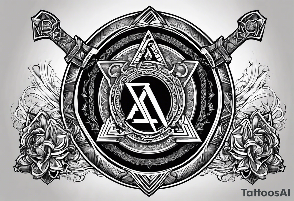 Valhalla round
shield axe sword valknut tattoo idea Valhalla round
shield axe sword valknut tattoo idea