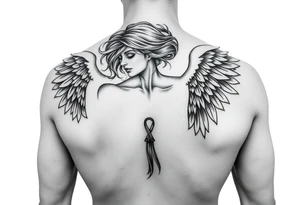 make a tatto of a female angel without clothes please. tattoo idea