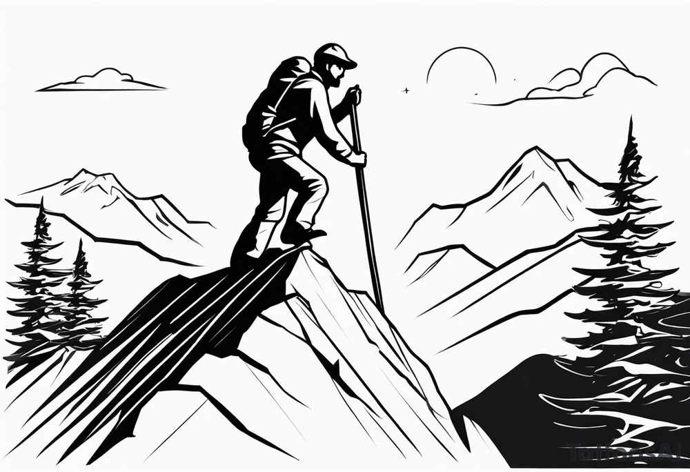 climber at the peak tattoo idea