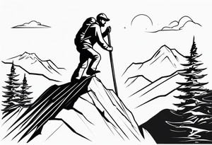 climber at the peak tattoo idea