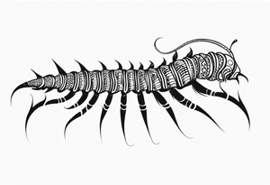Long legs tribal centipede tattoo idea