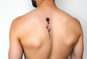 Scottish thistle fine lines delicate tattoo idea