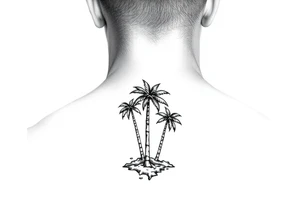 Zoe BOYZ with palm trees and flames tattoo idea