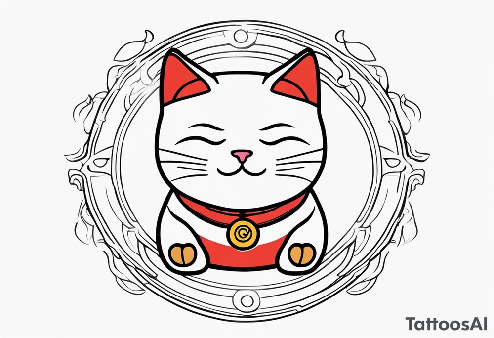 Lucky cat tattoo idea