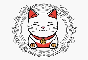 Lucky cat tattoo idea