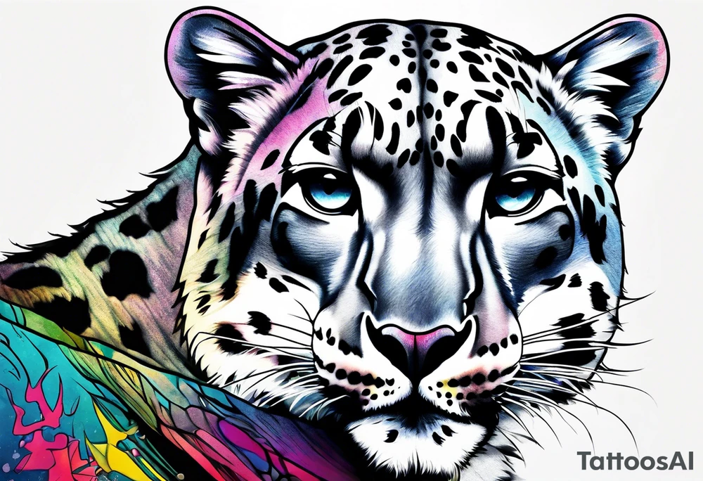 Snow leopard tattoo idea