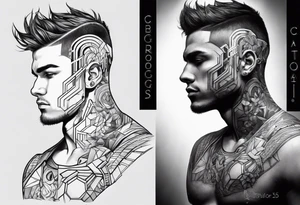 a cyborg man tattoo idea