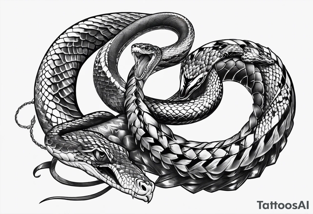 Snake on a sword tattoo idea
