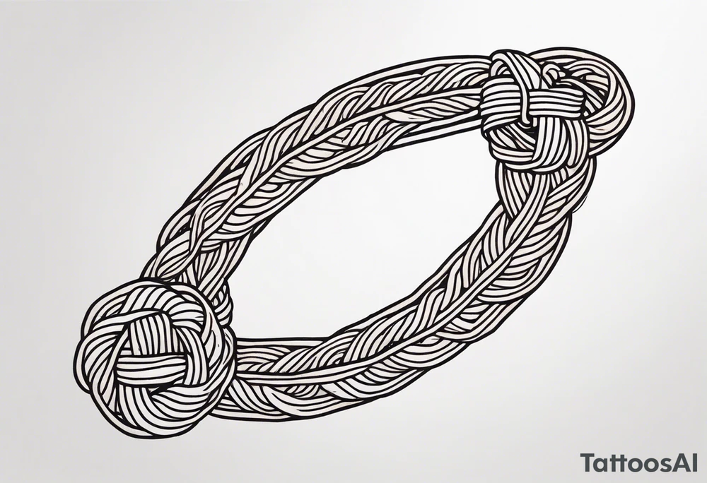 Arm filler rope with knots tattoo idea