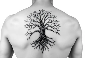 Tree, roots, branches - a lively organic style, combined with the official scheme of sephirot. tattoo idea