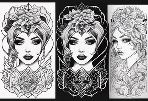 Gothic female style tattoo idea