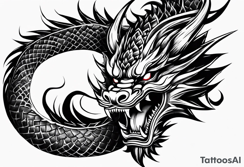 firedragon mask tattoo idea