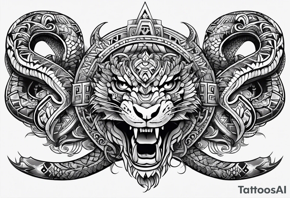 Aztec snake tattoo idea