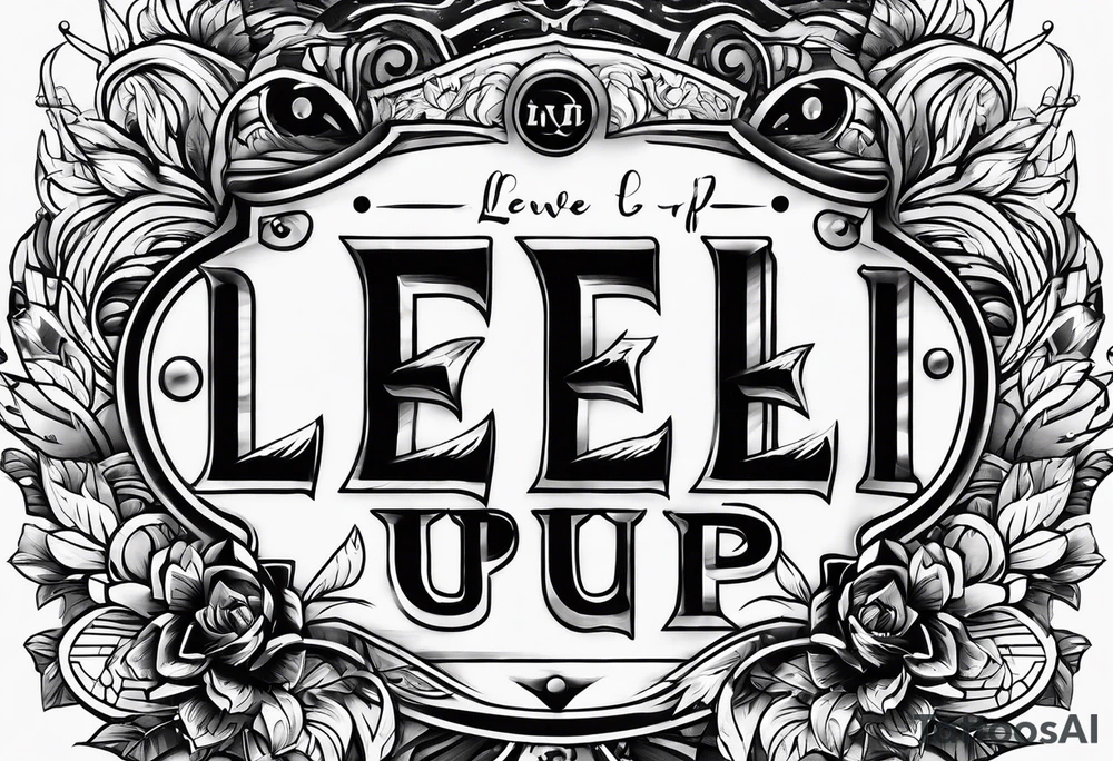 literally just writing that says "Level Up" tattoo idea