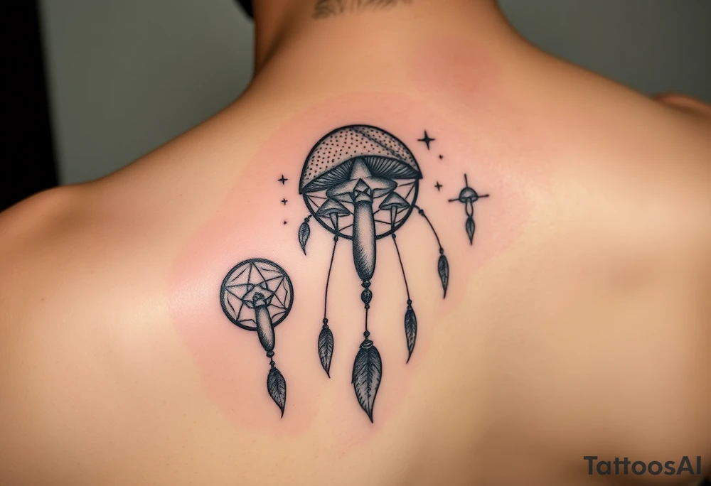 Mushrooms dreamcatcher
Stars tattoo idea