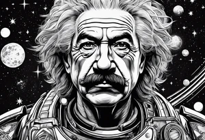 spartan, outer space, Einstein, physics, writing, sleeve tattoo tattoo idea