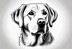 One happy yellow labrador retriever missing a part of the ear tattoo idea