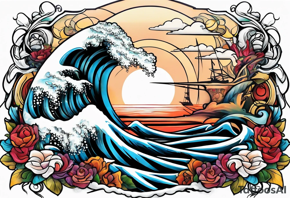 Rough seas tattoo idea