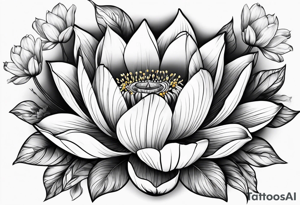 Flower that looks like lotus and tulip combined tattoo idea