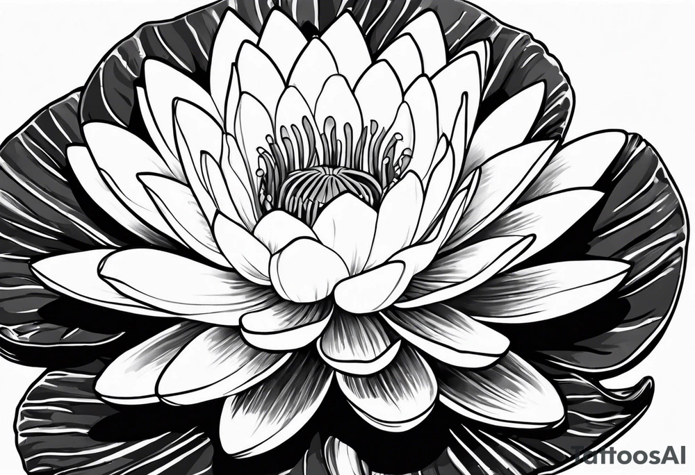 single line water lily tattoo tattoo idea