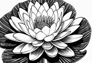 single line water lily tattoo tattoo idea