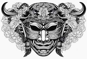 Japenese henya mask samurai tattoo idea