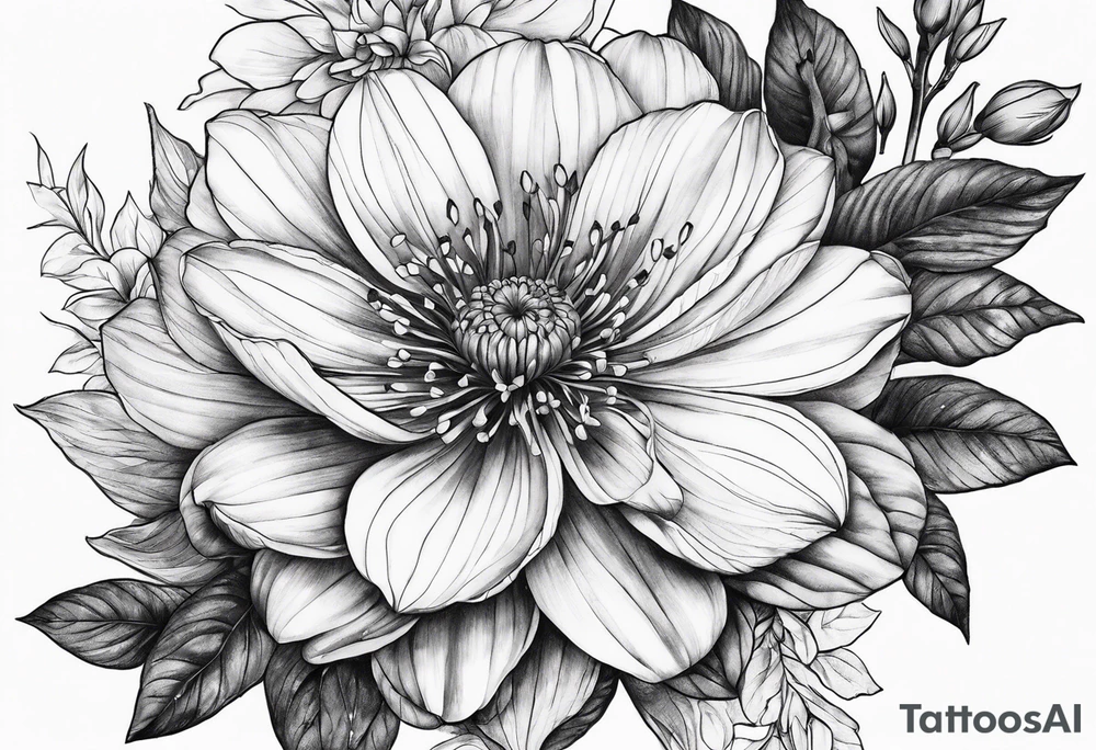 Zagare flower tattoo idea