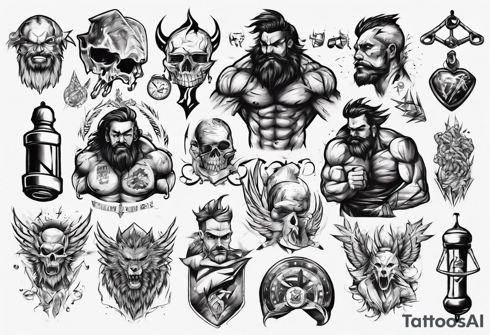 gym bros tattoo idea