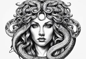 Medusa gorgon, snakes instead of hair, like stone tattoo idea