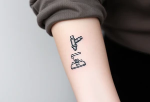 Minimalist tattoo for women scientist, microscope tattoo idea