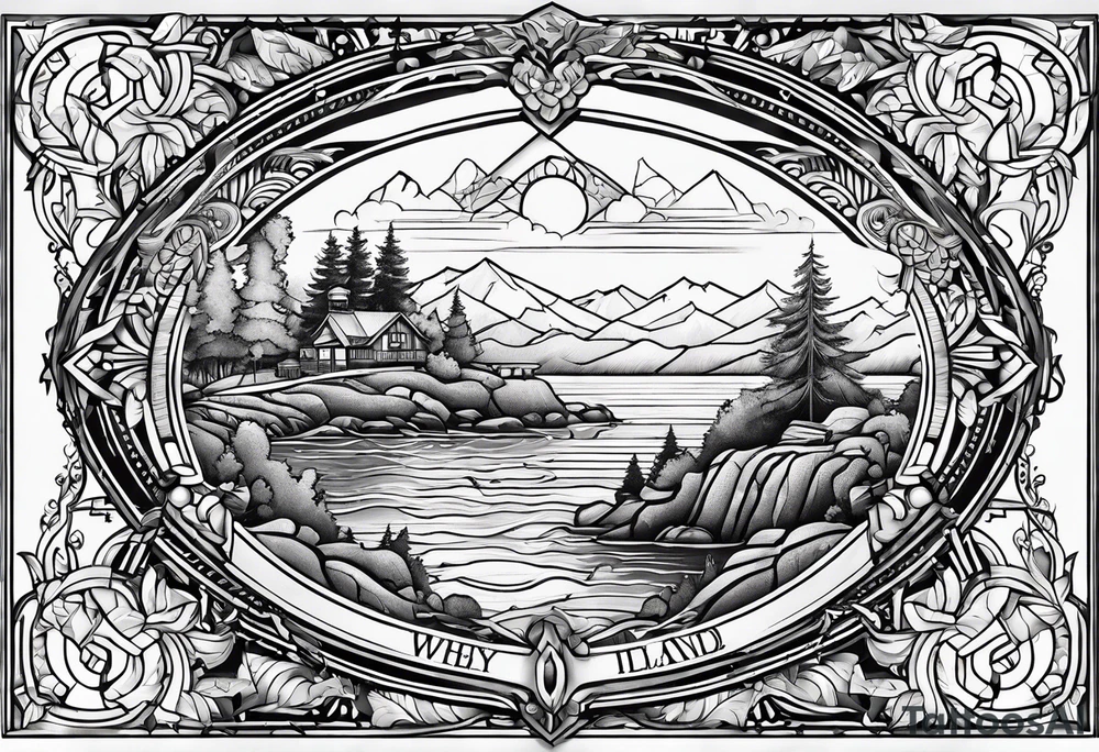 A detailed map of Whidbey Island tattoo idea