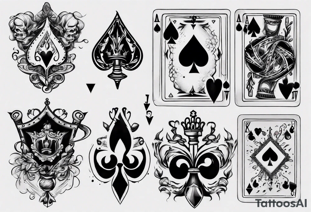 royal flush tattoo idea