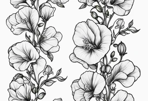 sweet peas vine design tattoo idea