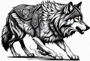 wolf angry tattoo idea