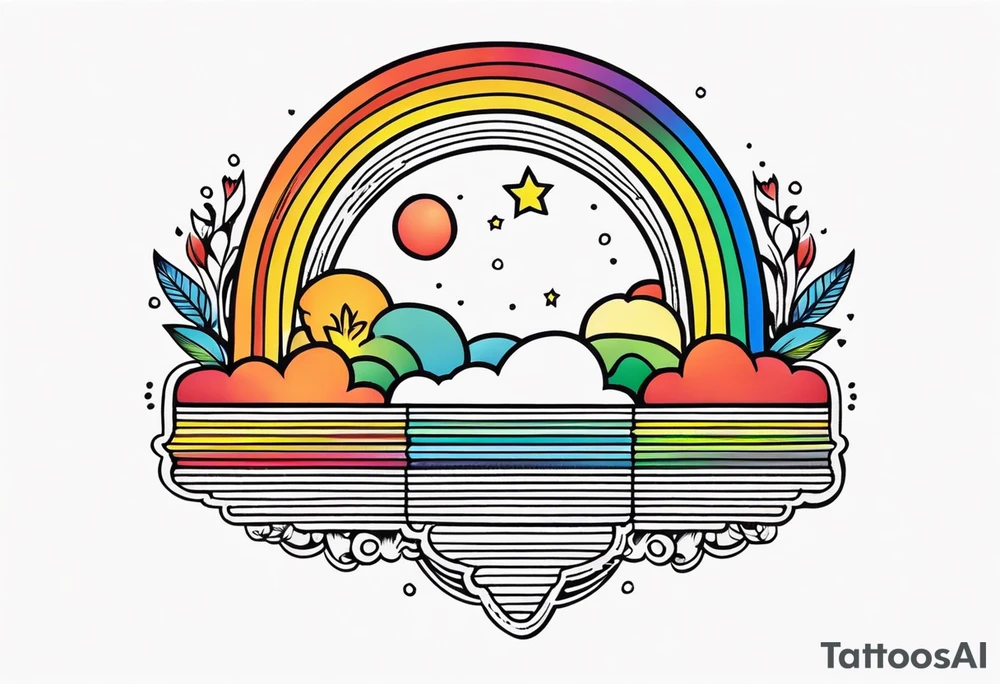 rainbow
old school vintage simple traditional design 



bold color simple tattoo idea