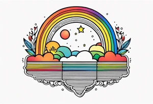 rainbow
old school vintage simple traditional design 



bold color simple tattoo idea