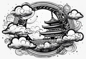 wispy clouds tattoo idea
