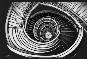 Winding staircase one step at a time tattoo idea