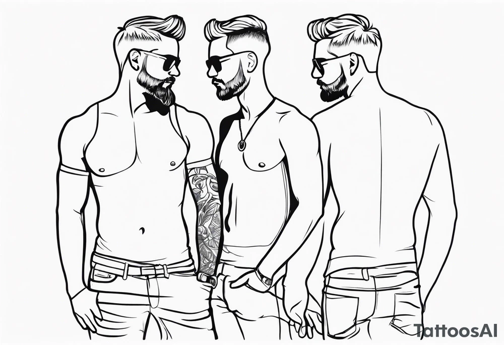 Gay men outline tattoo idea
