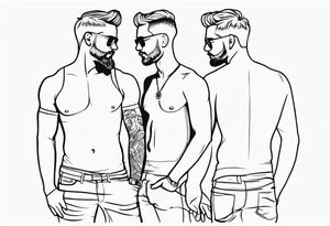 Gay men outline tattoo idea