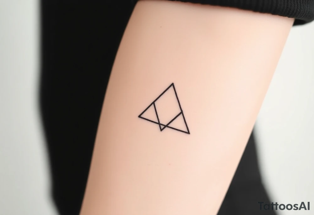 Simple three triangles intertwined tattoo idea