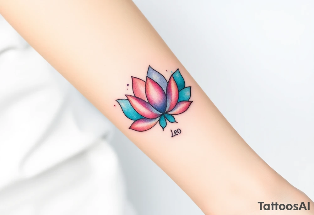 Lotus and Leo symbol tattoo idea