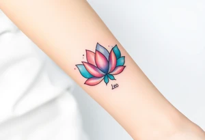 Lotus and Leo symbol tattoo idea