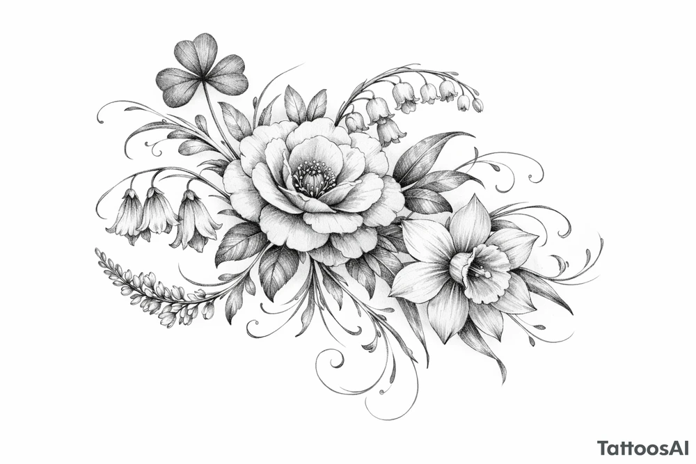 Irish flowers tattoo idea